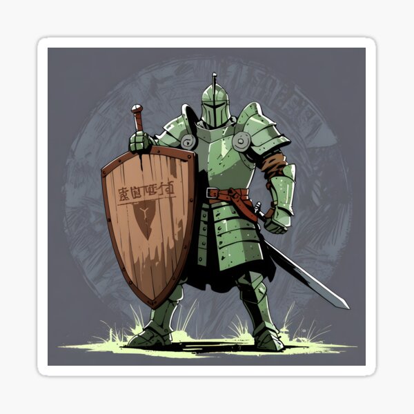 Item preview, Medieval warrior with green armor and shield designed and sold by Ledsor.