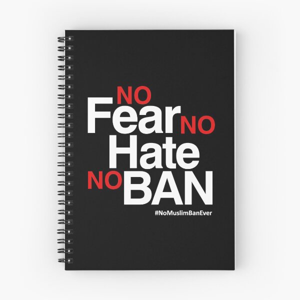 Item preview, No Muslim Ban Ever T-Shirt, No Fear No Hate No Ban designed and sold by BootsBoots.