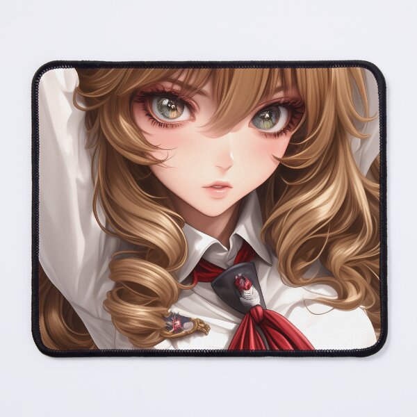 Item preview, Girl Golden Curls Anime Schoolgirl Intense Gaze designed and sold by earlobejerk.