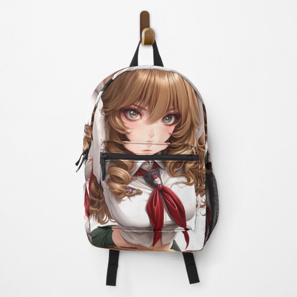 Item preview, Girl Golden Curls Anime Schoolgirl Intense Gaze designed and sold by earlobejerk.