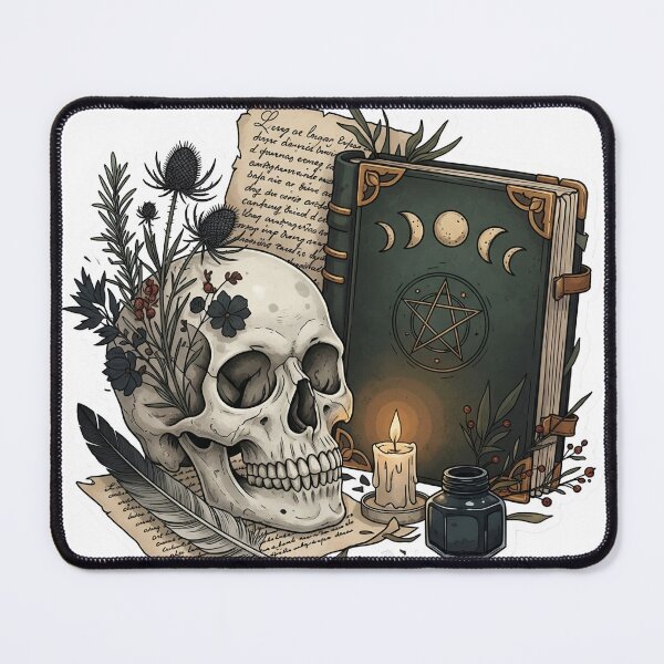 Item preview, Witchy Academia Skull and Spellbook Sticker - Dark Cottagecore Aesthetic designed and sold by StickyGuys.