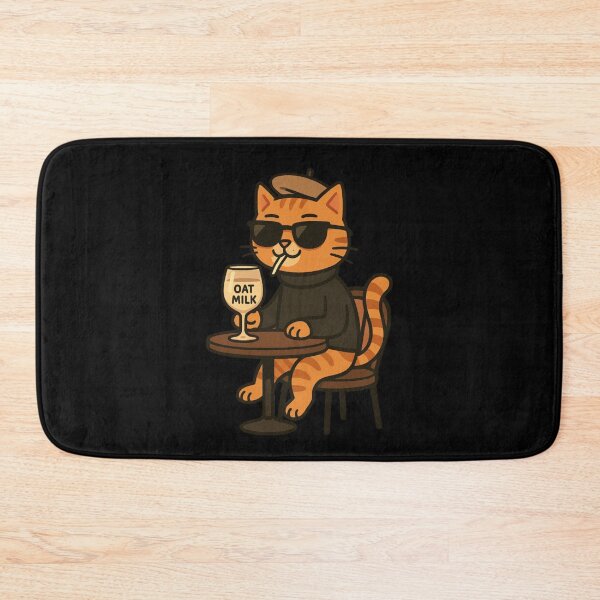 Item preview, Funny Ginger cat drinks oat milk designed and sold by DamioPolArt.