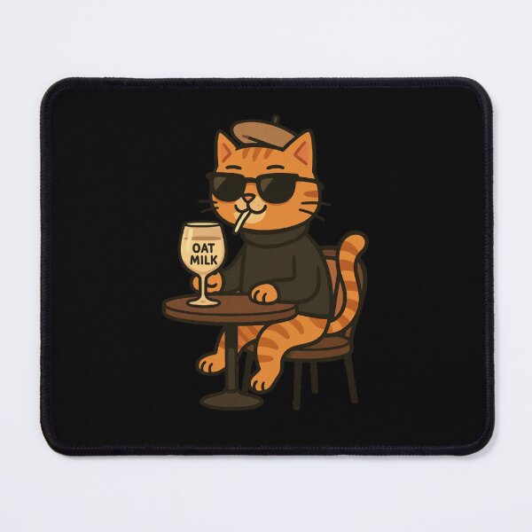 Item preview, Funny Ginger cat drinks oat milk designed and sold by DamioPolArt.
