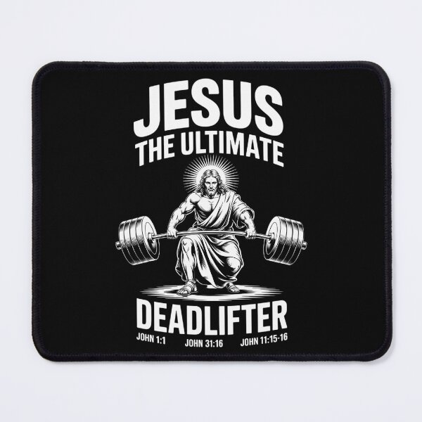Item preview, Funny Humorous Deadlifter Jesus Deadlifting Gym Christian designed and sold by CookWorldLaughs.
