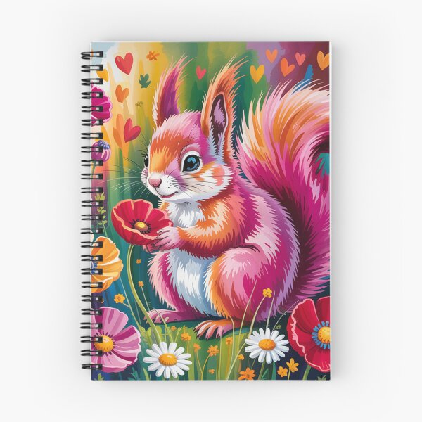 Item preview,  Pink Squirrel  Flower Sticker – Adorable with Flowers, Whimsical Woodland Vinyl Decal for Laptops, Journals & Water Bottles designed and sold by Design Den.