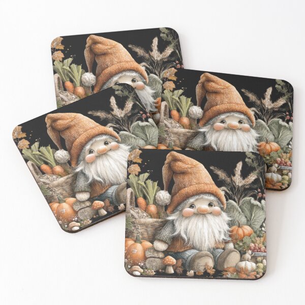 Item preview, Thanksgiving Gnome Illustration with Fall Leaves designed and sold by Maryna_Reine.
