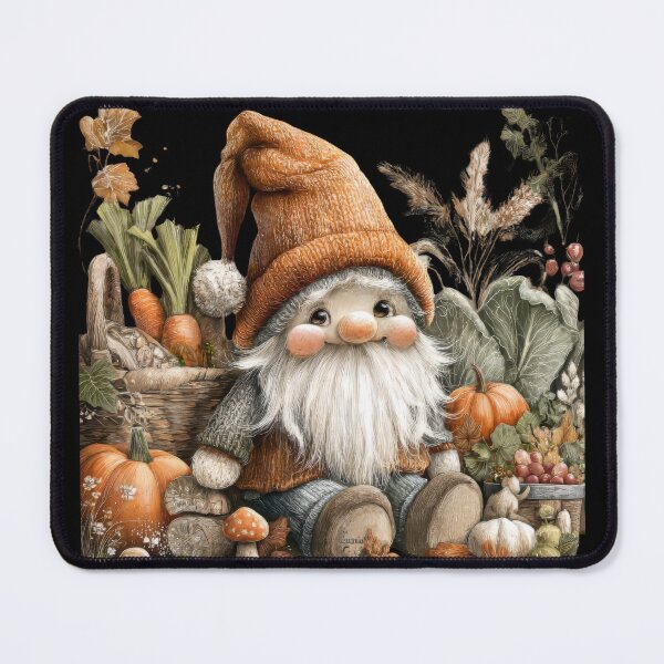 Item preview, Thanksgiving Gnome Illustration with Fall Leaves designed and sold by Maryna_Reine.