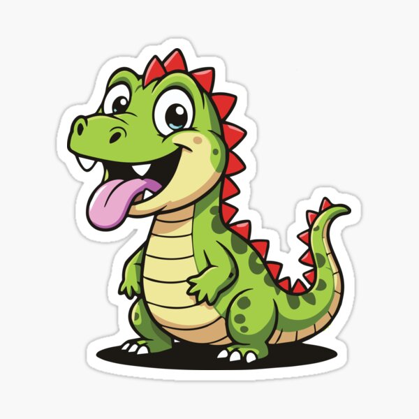 Vista previa del artículo con la obra «Lindo dinosaurio tonto y divertido dibujo animado de dinosaurio», diseñado y vendido por zolenberg design.