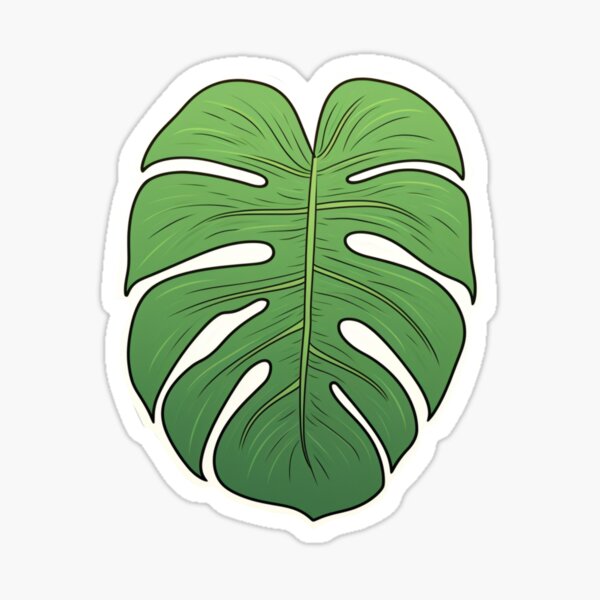 Item preview, Monstera Muse – Minimalist Jungle Leaf Sticker designed and sold by LovelyAIAdopts.