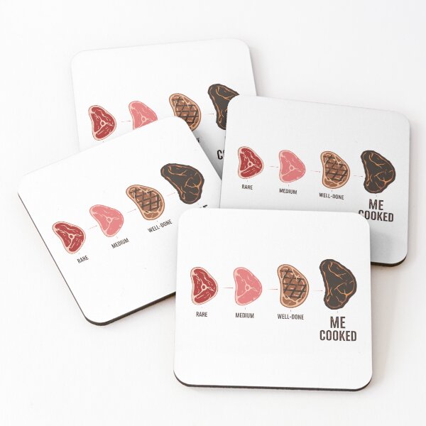 Item preview, AUG-20 Funny Steak Doneness Chart Cooked designed and sold by noberic.