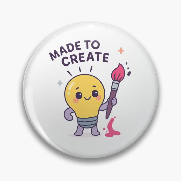 Item preview, Made to Create – Cute Lightbulb Artist Illustration designed and sold by Art-Tacos.