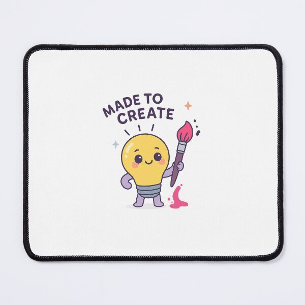 Item preview, Made to Create – Cute Lightbulb Artist Illustration designed and sold by Art-Tacos.