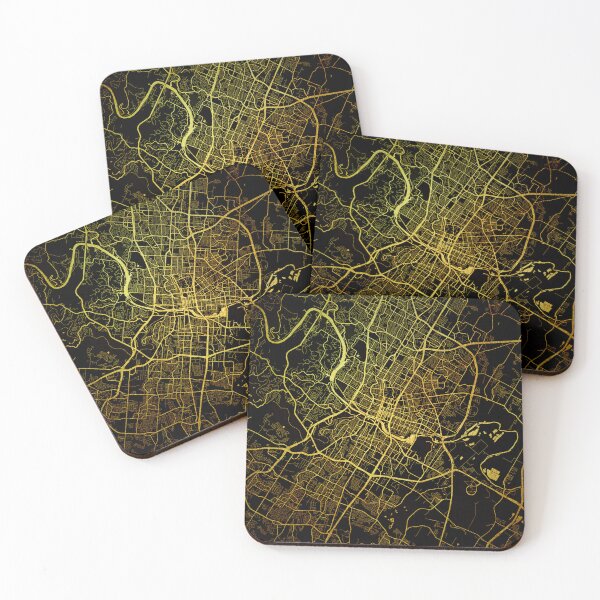 Item preview, Austin Gold City Map designed and sold by CITY MAPS - STEFANO LUNGHI.