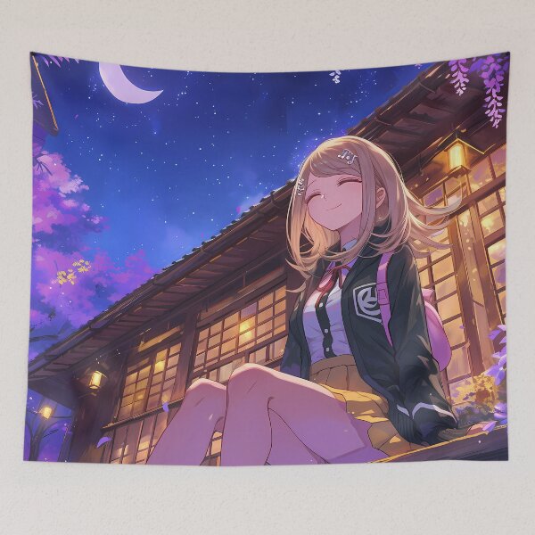 Item preview, Anime Kaede Akamatsu Danganronpa Game Yukata Wisteria Night Glow designed and sold by earlobejerk.