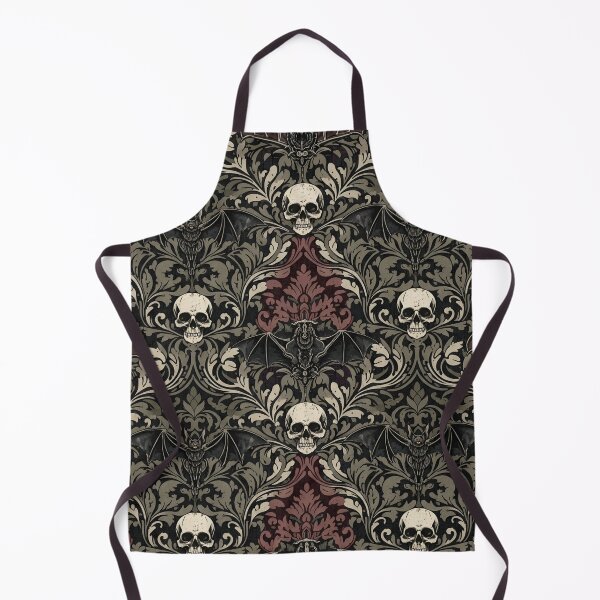 Item preview, Gothic Damask Pattern - Moody Victorian Bats & Skulls designed and sold by StickyGuys.