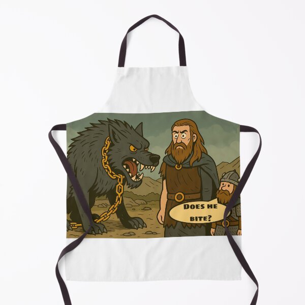 Item preview, Fenrir and Tyr – Does He Bite? (NorseDrip Edition) designed and sold by NorseDrip.