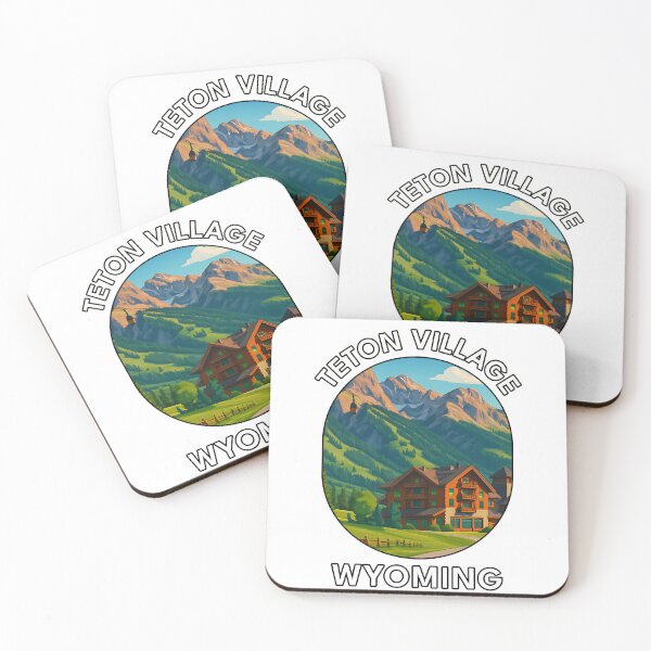 Item preview, Teton Village Wyoming Travel Poster – Scenic Mountain Resort Art designed and sold by inkNext.