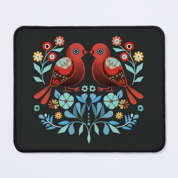 Item preview, Mexican Colorful Birds Folk Flowers Art designed and sold by xiao xuans.