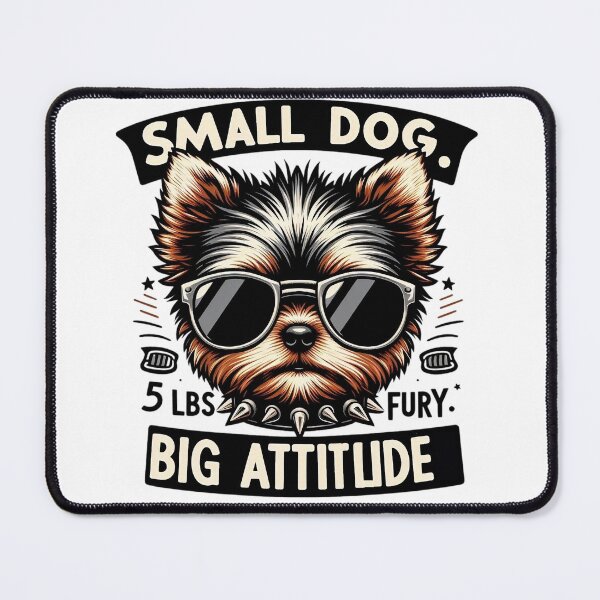 Item preview, Small Dog Big Attitude – Cool Yorkshire Terrier with Sunglasses | Funny Yorkie Lover Gift designed and sold by dogslover22.