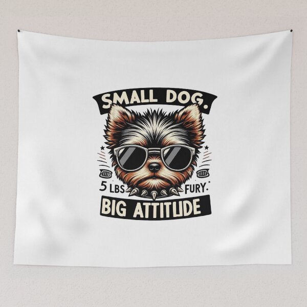 Item preview, Small Dog Big Attitude – Cool Yorkshire Terrier with Sunglasses | Funny Yorkie Lover Gift designed and sold by dogslover22.