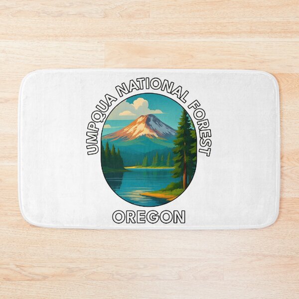 Item preview, Umpqua National Forest Oregon Travel Poster – Scenic Pacific Northwest Nature Art designed and sold by inkNext.