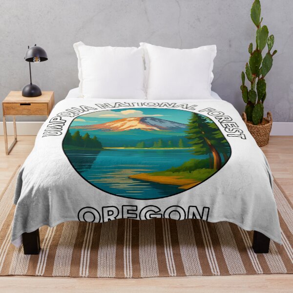 Item preview, Umpqua National Forest Oregon Travel Poster – Scenic Pacific Northwest Nature Art designed and sold by inkNext.