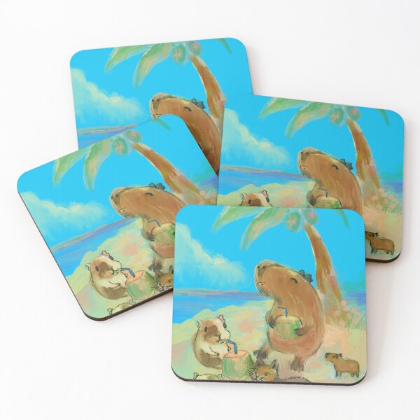 Item preview, capybara and friends enjoying the summer designed and sold by guilhernunes.