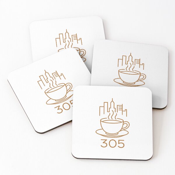 Item preview, 305 Coffee Club Minimal Miami Skyline & Espresso Cup Tee designed and sold by yaney85.