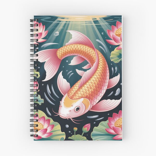 Item preview,  a graceful koi fish swimming amongst vibrant lotus flowers designed and sold by Lilashakti ⭐️ ⭐️ ⭐️ ⭐️ ⭐️.