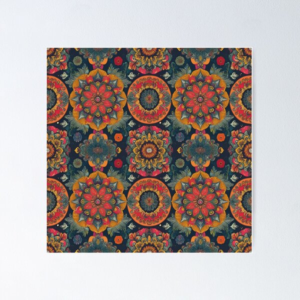 Item preview, Patrón de mandala floral bohemio designed and sold by FASA's ART.