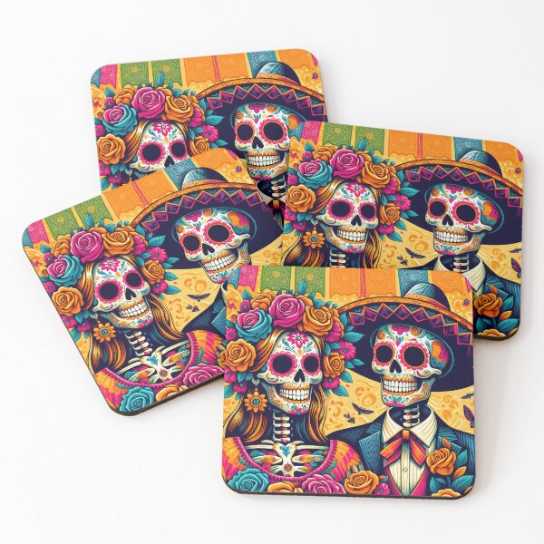 Item preview, Traditional Skeleton Couple Portrait – Día de los Muertos Design designed and sold by Ojo de Lilith.