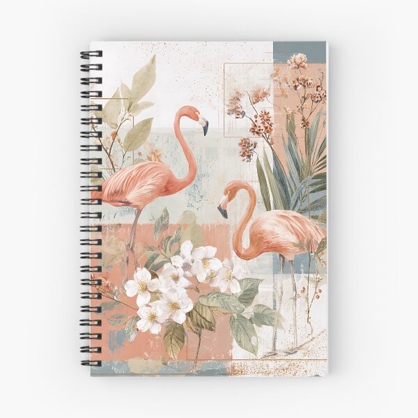 Aperçu de l'œuvre Collage de flamants roses et de fleurs créée et vendue par PurpleAdventure.