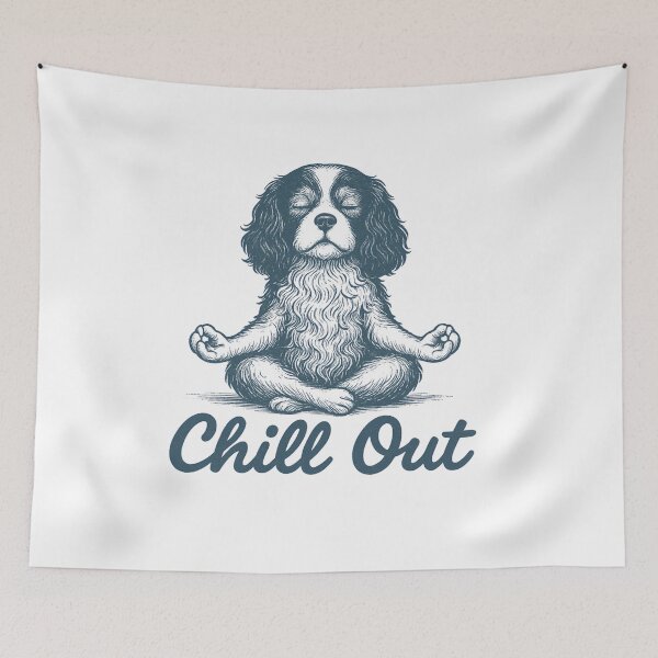 Item preview, Meditating Cavalier Dog – Chill Out Zen Vibes designed and sold by Sonchai Paladsai.