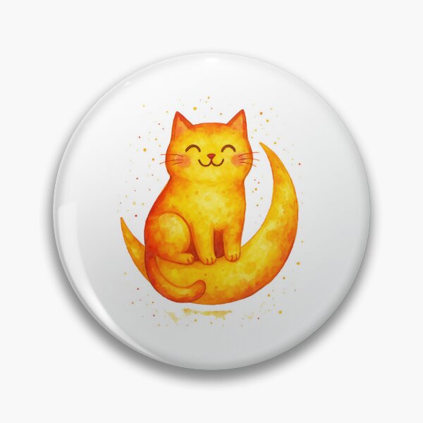 Artikelvorschau, Mondscheinkatze – Süße orangefarbene Katze sitzt auf dem Mond entworfen und verkauft von Liv Solara.