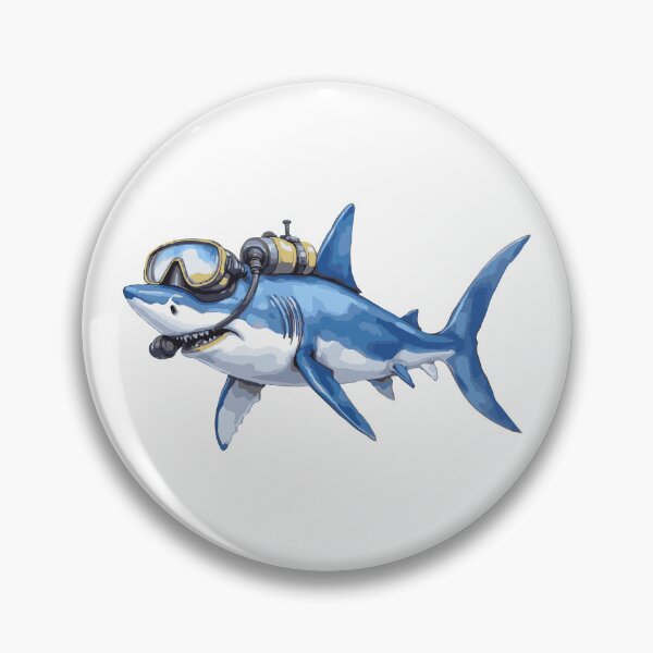 Item preview, Great White Shark with Scuba Gear – Deep Sea Humor designed and sold by pixeldizajn.