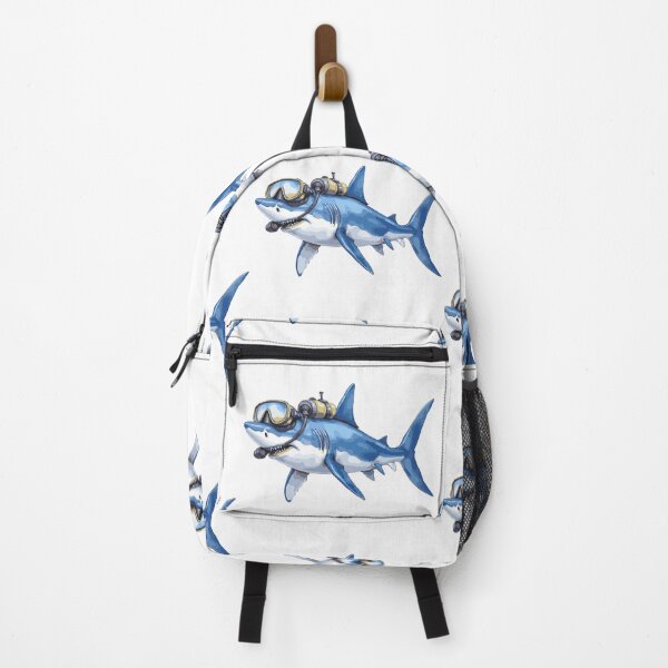 Item preview, Great White Shark with Scuba Gear – Deep Sea Humor designed and sold by pixeldizajn.
