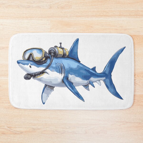 Item preview, Great White Shark with Scuba Gear – Deep Sea Humor designed and sold by pixeldizajn.