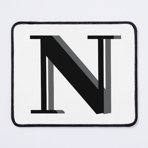Item preview, Letter N in black – Cute Alphabet Initial Monogram Design designed and sold by Artbymonika.