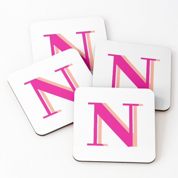 Item preview, Letter N in hot pink – Cute Alphabet Initial Monogram Design designed and sold by Monika Howarth.