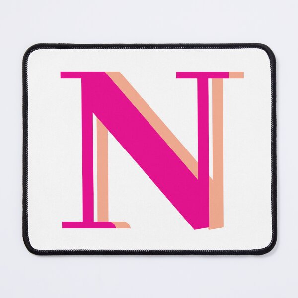 Item preview, Letter N in hot pink – Cute Alphabet Initial Monogram Design designed and sold by Artbymonika.