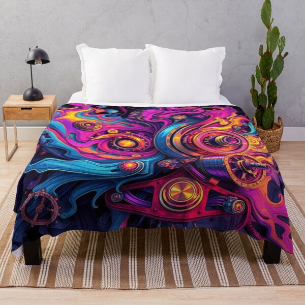 Item preview, Mechanic Dream Flow – Surreal Neon Gears in Motion & Color Explosion designed and sold by FotoworldEdel.