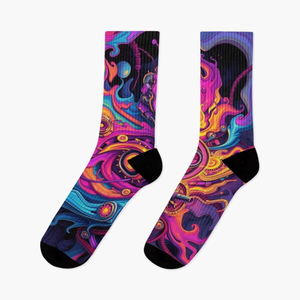 Item preview, Mechanic Dream Flow – Surreal Neon Gears in Motion & Color Explosion designed and sold by FotoworldEdel.