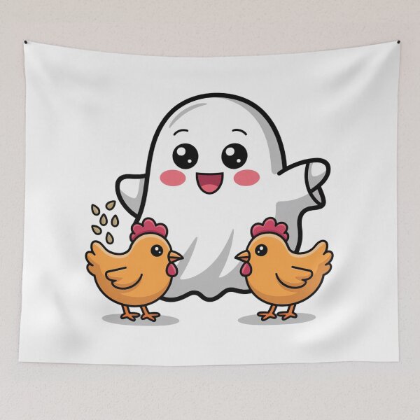 Item preview, Haunted Hobbies Chicken Keeping Ghost designed and sold by DeafPigeonDesigns.