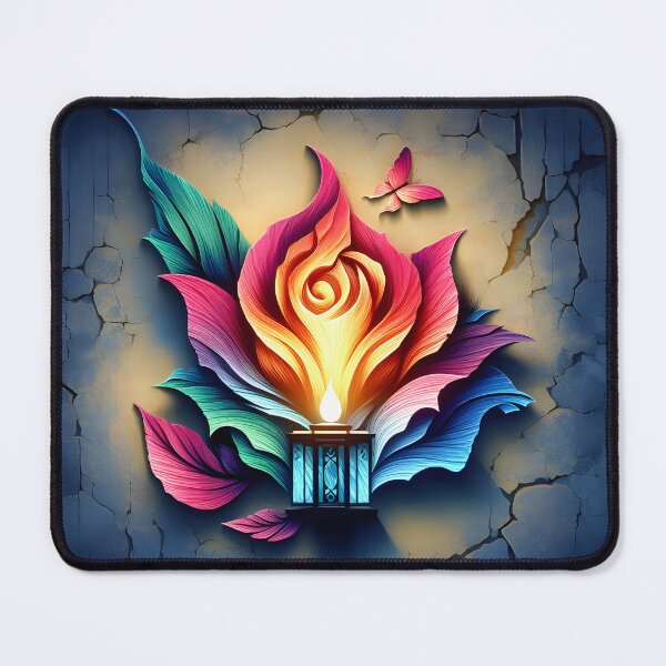 Artikelvorschau, Blume und Flamme, KI-generierte Kunst entworfen und verkauft von ACC .