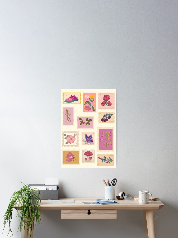 Pink Stamps Poster
