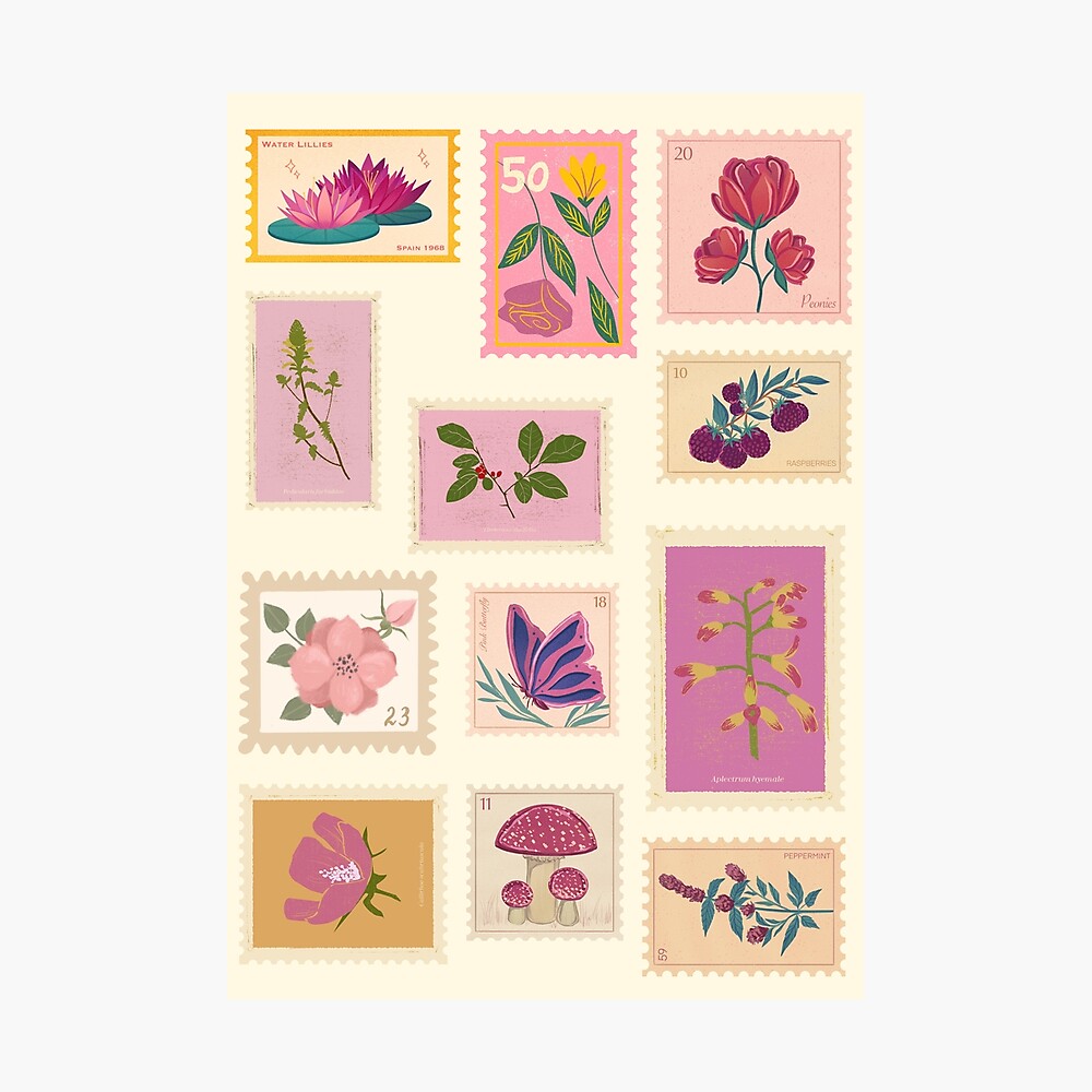 Pink Stamps Poster