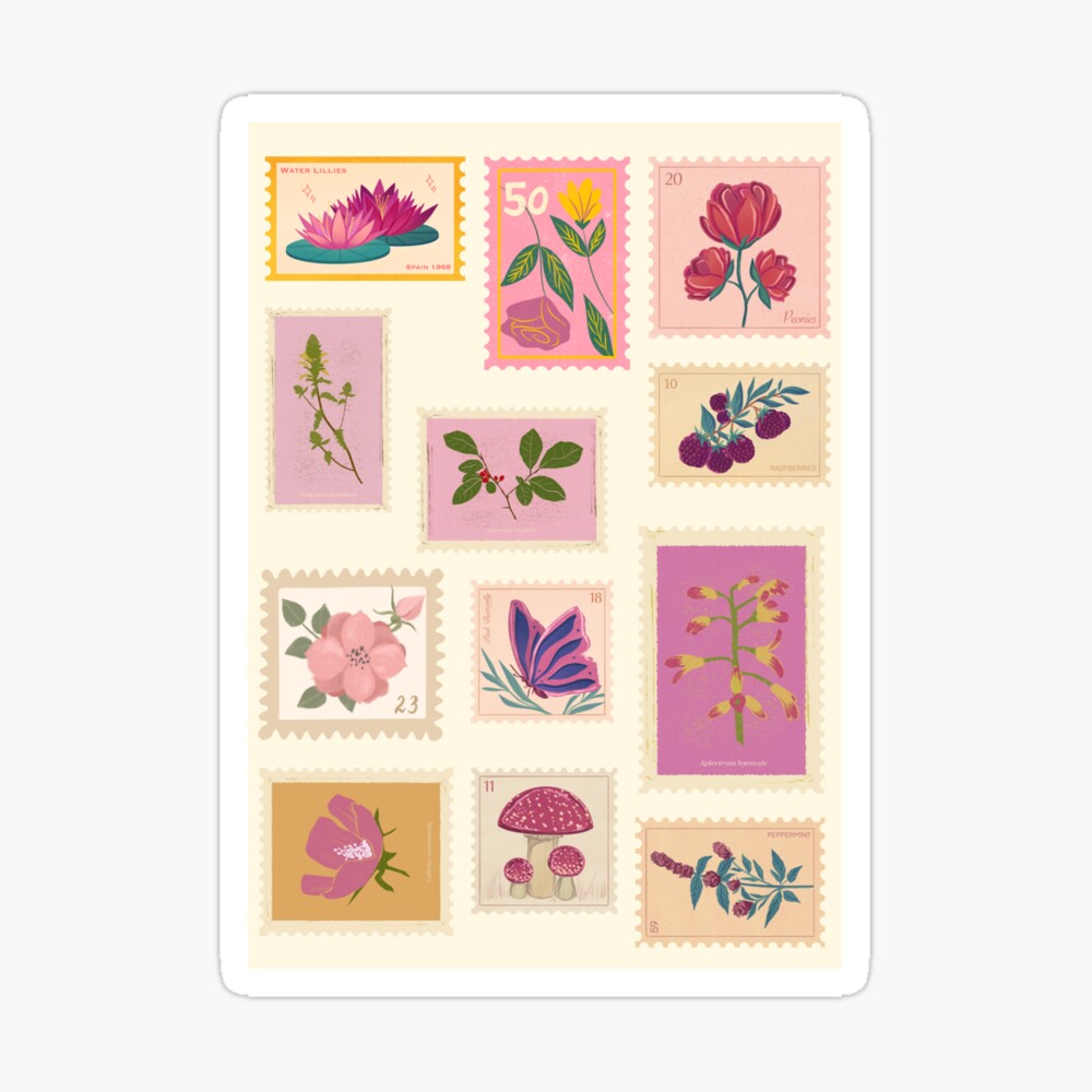 Pink Stamps Poster