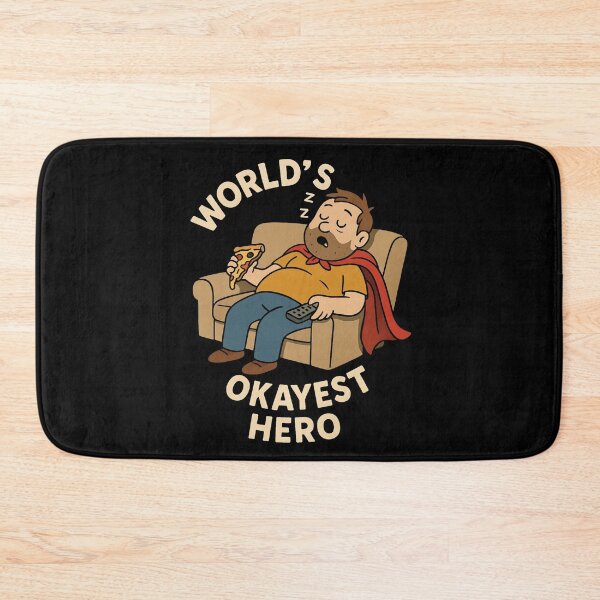 Item preview, World's Okayest Hero Lazy Superhero Dad on Couch designed and sold by Taans-Creation.