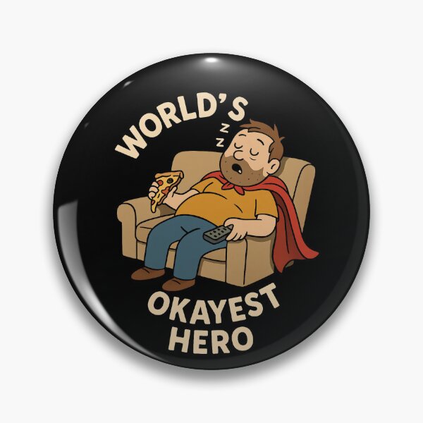 Item preview, World's Okayest Hero Lazy Superhero Dad on Couch designed and sold by Taans-Creation.