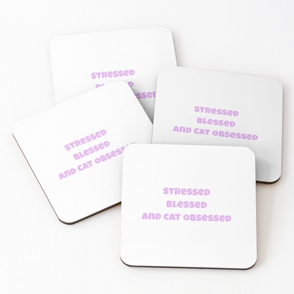 Item preview, Stressed Blessed and Cat Obsessed Sticker designed and sold by Bambear.